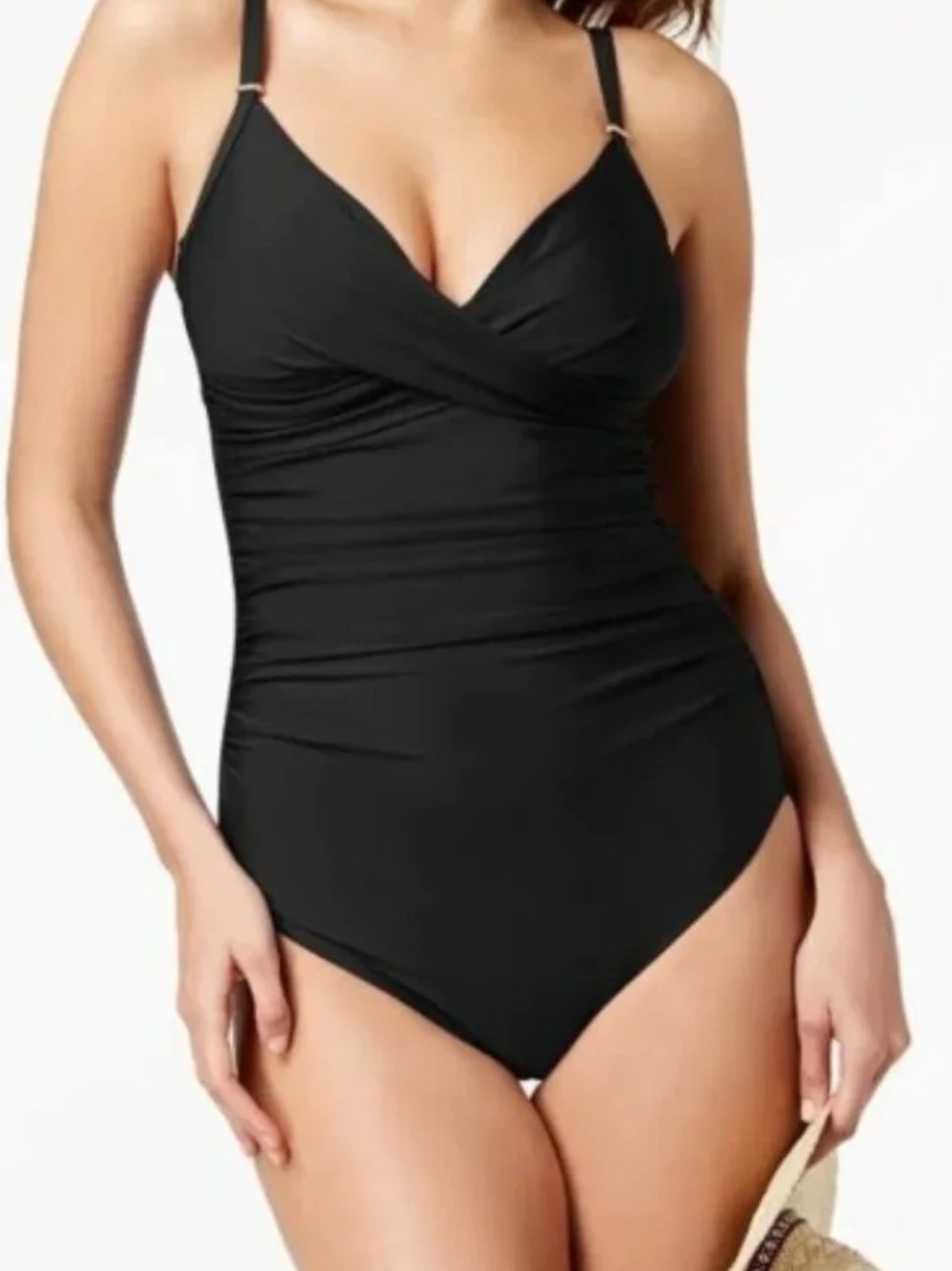 Calvin Klein Classic Black One-Piece Swimsuit Size 10 Used Excellent Condition